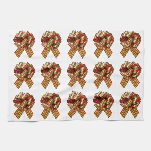 Rode en groene strikken keukenhanddoek (Horizontaal)