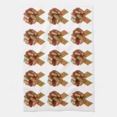 Rode en groene strikken keukenhanddoek (Verticaal)