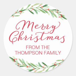 Rode en groene tak Kerst stickers