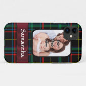 Rode en groene tartan Case-Mate iPhone case (Achterkant (horizontaal))