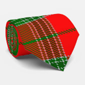 Rode en groene tartan geruite heren stropdas (Opgerold)