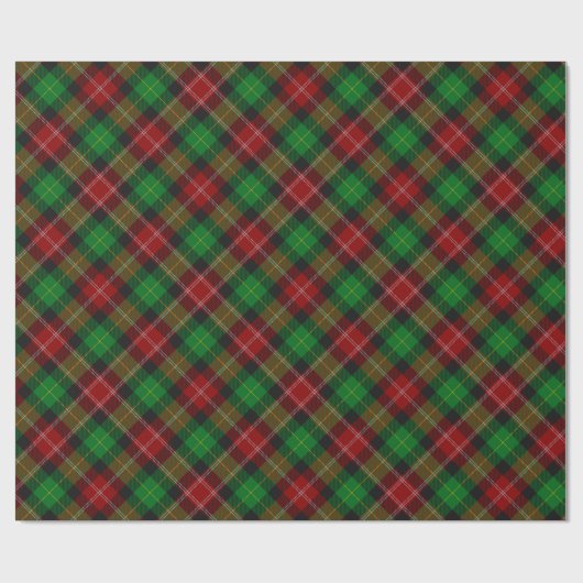 Rode en groene tartan geruite Kerstmis Cadeaupapier (Vlak)