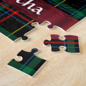 Rode en groene tartan legpuzzel (Zijkant)