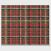Rode en groene Tartan Plaid met Gouden Glitter Cadeaupapier (Vlak)