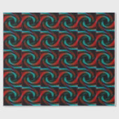 Rode en groene tentakels cadeaupapier (Vlak)