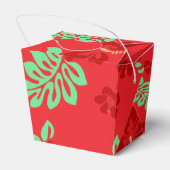 Rode en groene tropische hibiscus Floral Pattern Bedankdoosjes (Achterkant)