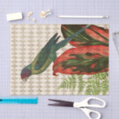  rode en groene tropische papegaai tissuepapier (Craft)