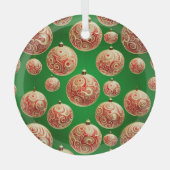 Rode en groene vakantie glas ornament (Voorkant)