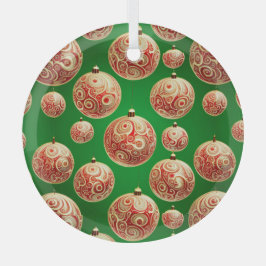 Rode en groene vakantie glas ornament