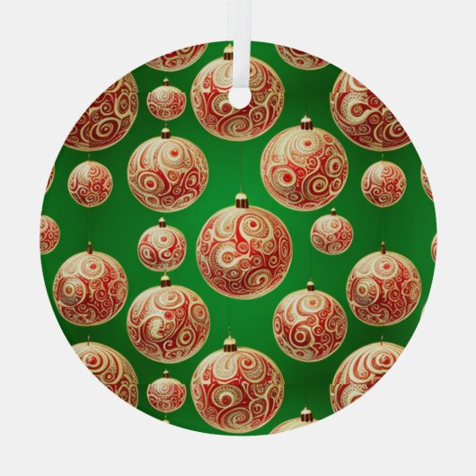 Rode en groene vakantie glas ornament (Achterkant)