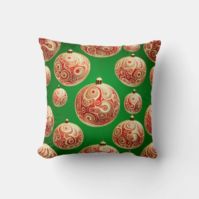 Rode en groene vakantie kussen (Voorkant)