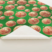 Rode en groene vakantie sherpa deken (3/4)