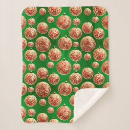 Rode en groene vakantie sherpa deken