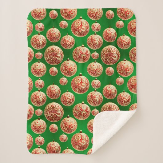 Rode en groene vakantie sherpa deken (Voorkant)