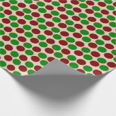 Rode en groene vakantie-Stippen op Tan Cadeaupapier (Hoek)