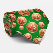 Rode en groene vakantie stropdas (Opgerold)