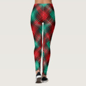 Rode en groene vakantieplaid leggings (Achterkant)