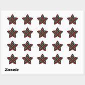 Rode en groene vakantieplaid ster sticker (Vel)