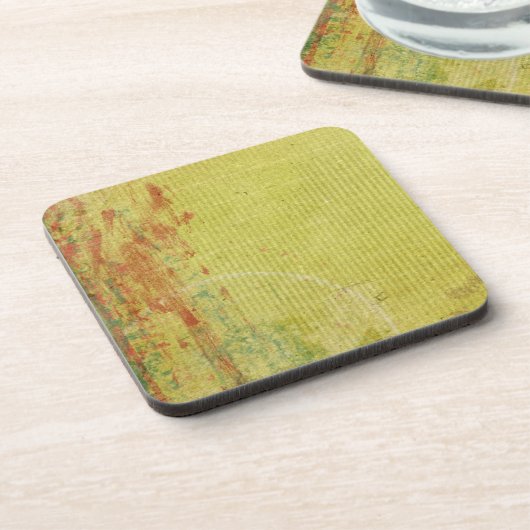 Rode en groene verf op Abstract behangpapier Bier Onderzetter (Linkerzijde)