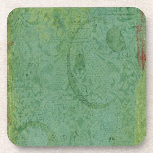 Rode en groene verf op Abstract  behangpapier Drankjes Onderzetter (Voorkant)