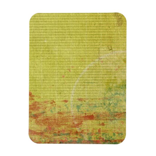 Rode en groene verf op Abstract behangpapier Magneet (Verticaal)