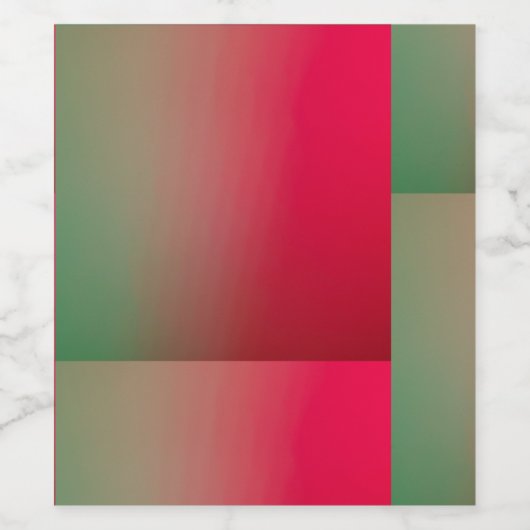 rode en groene verlopen vierkantjes wijn etiket (Enkel label)