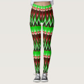 Rode en groene vlammen leggings (Voorkant)