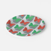 Rode en groene vlinder papieren bordje (Gekanteld)