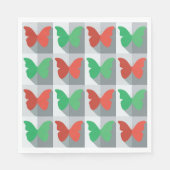 Rode en groene vlinder servet (Voorkant)