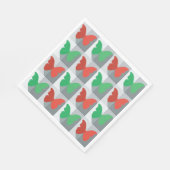 Rode en groene vlinder servet (Hoek)