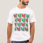 Rode en groene vlinder t-shirt (Voorkant)
