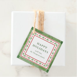 Rode en groene volks geïnspireerd kerstcadeau bedankjes labels