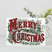 Rode en groene vrolijke kerst 2 Side Flat Kaart (Staand voorkant)