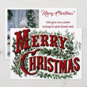 Rode en groene vrolijke kerst 2 Side Flat Kaart (Voorkant / Achterkant)