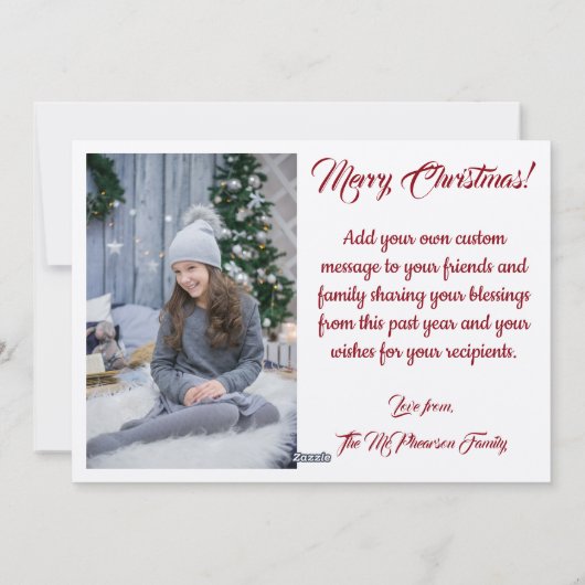 Rode en groene vrolijke kerst 2 Side Flat Kaart (Achterkant)