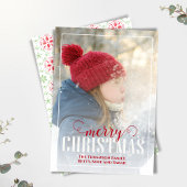 Rode en groene vrolijke kerstfoto feestdagenkaart