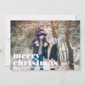 Rode en groene vrolijke kerstfoto feestdagenkaart (Voorkant)