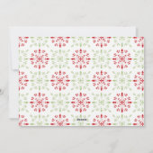 Rode en groene vrolijke kerstfoto feestdagenkaart (Achterkant)