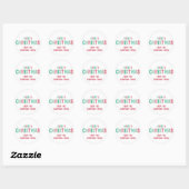 Rode en groene vrolijke kerststickers ronde sticker (Vel)