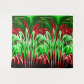Rode en groene vurige vlammen wandkleed (Voorkant (horizontaal))