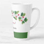 Rode en groene Waterverf Berry Branch gepersonalis Latte Mok (Rechts)