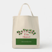 Rode en groene Waterverf Berry Branch gepersonalis Tote Bag (Achterkant)