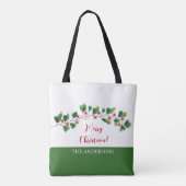 Rode en groene Waterverf Berry Branch gepersonalis Tote Bag (Achterkant)
