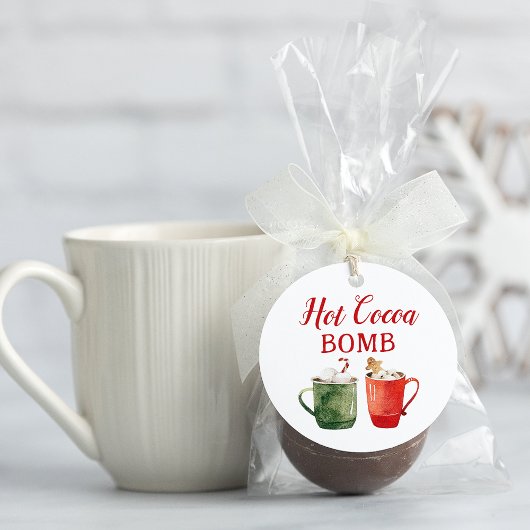 Rode en Groene Waterverf Hete Cacaobom Bedankjes Labels