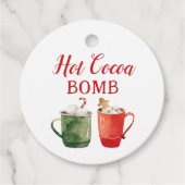 Rode en Groene Waterverf Hete Cacaobom Bedankjes Labels (Voorkant)