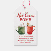 Rode en Groene Waterverf Hot Cacao Bomb Label Cadeaulabel (Voorkant)