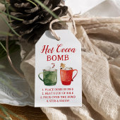 Rode en Groene Waterverf Hot Cacao Bomb Label Cadeaulabel