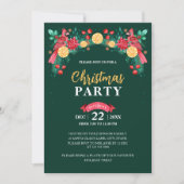 Rode en groene Waterverf Kardinaal Bird Christmas Kaart (Voorkant)