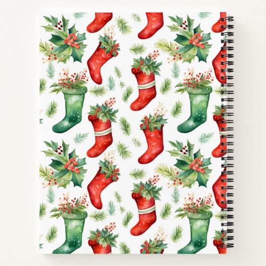  rode en groene Waterverf kousen Notitieboek (Achterkant)