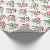 Rode en groene Waterverf Mistletoe Pattern Cadeaupapier (Hoek)